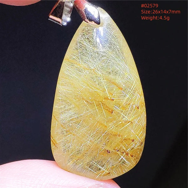 Gold Rutilated Quartz Pendant-ToShay.org