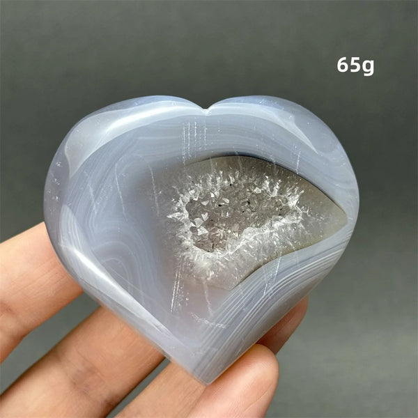 Grey Agate Geode Heart-ToShay.org