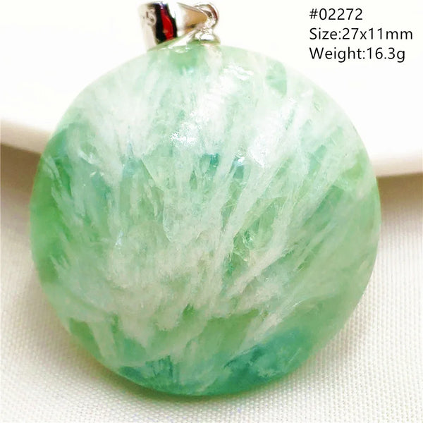 Green Feather Fluorite Pendant-ToShay.org