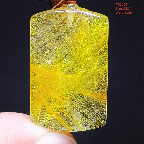 Gold Rutilated Quartz Pendant-ToShay.org