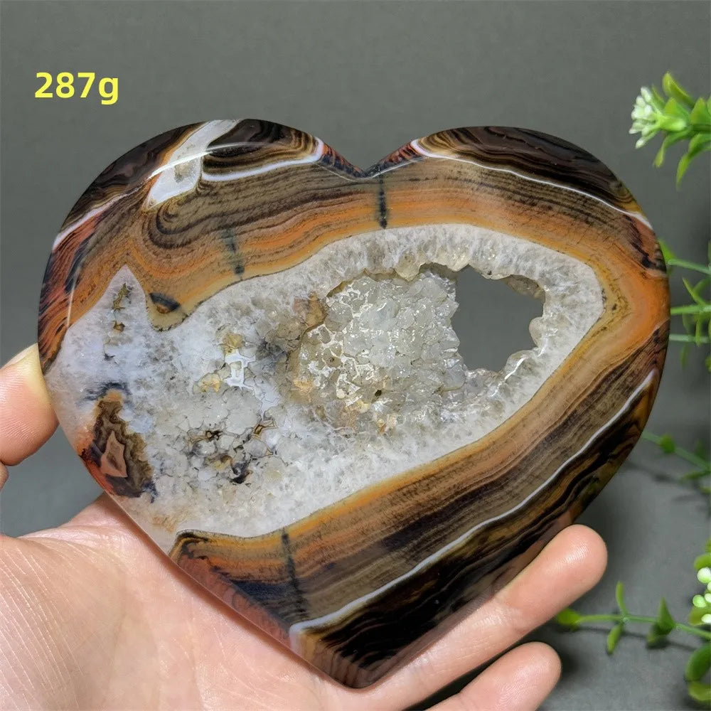 Black Red Striped Agate Hearts-ToShay.org