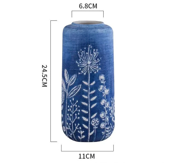 Blue Flower Vase-ToShay.org