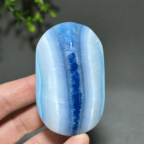 Blue Agate Palm Stone-ToShay.org