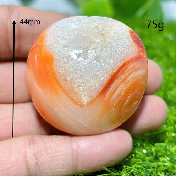 Orange Carnelian Palm Stone-ToShay.org