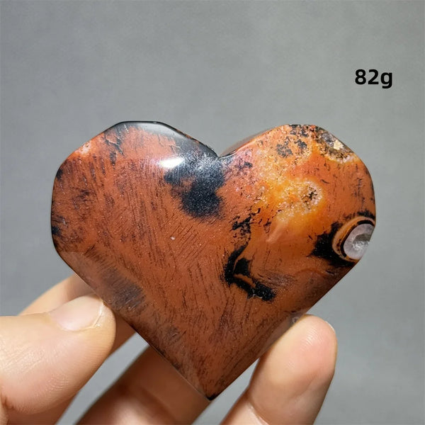 Red Black Striped Agate Heart-ToShay.org