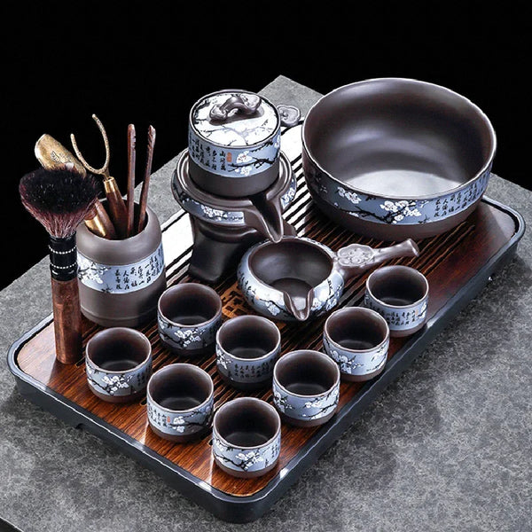 Black Ceramic Rotation Tea Sets-ToShay.org