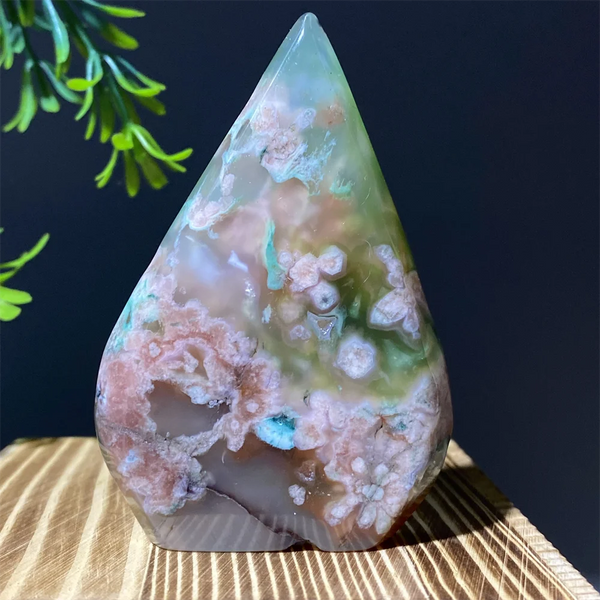 Green Flower Agate Flame-ToShay.org