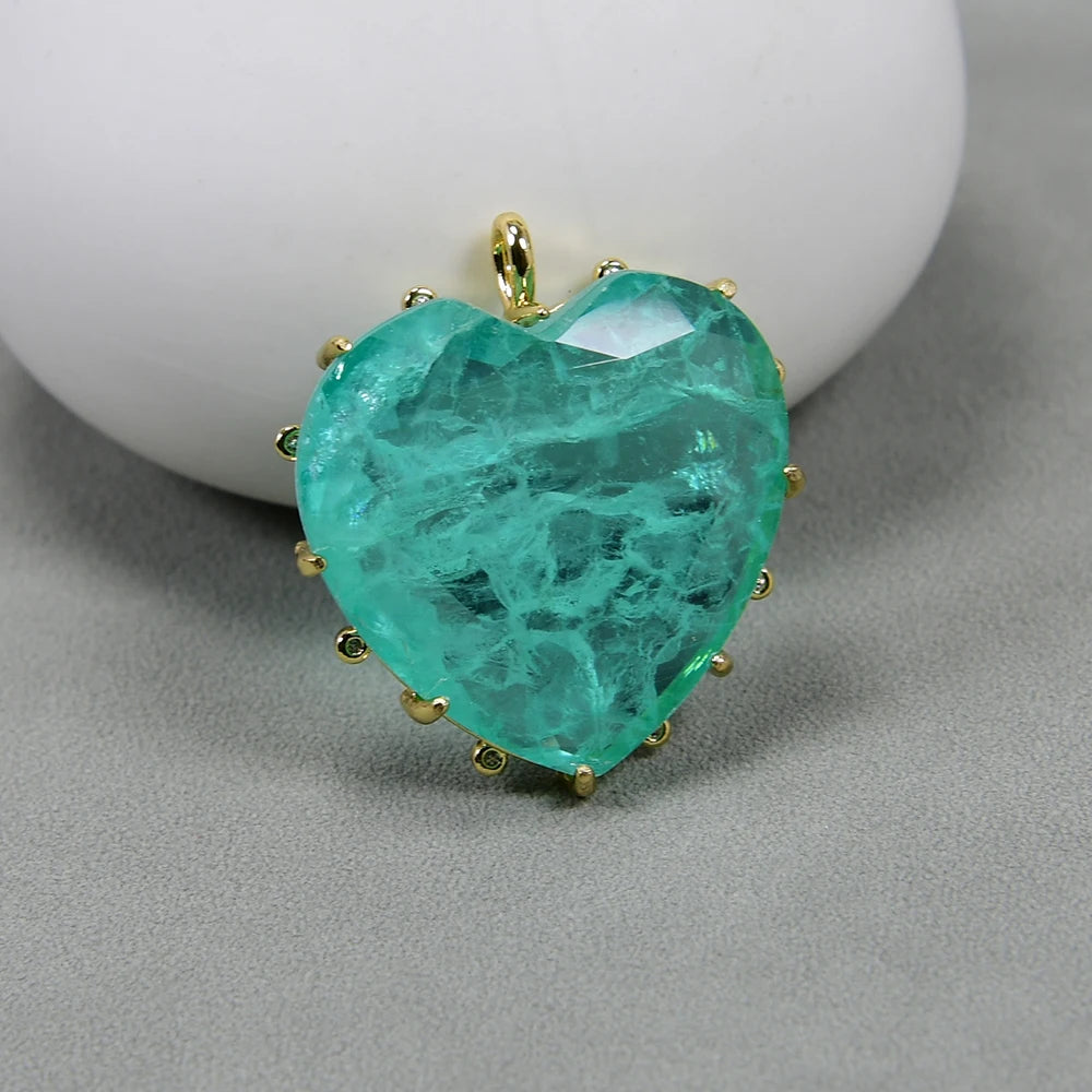 Green Crystal Quartz Hearts-ToShay.org
