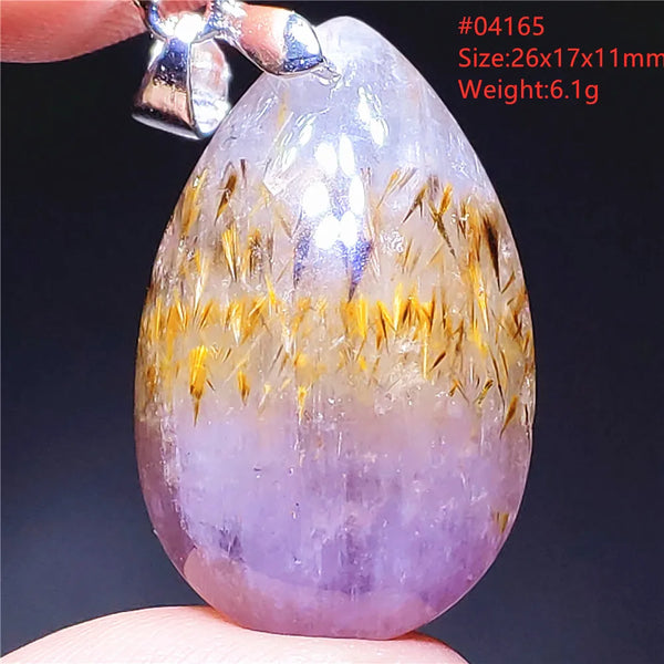 Gold Rutilated Pendant-ToShay.org