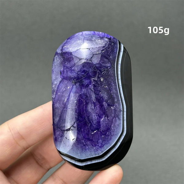 Purple Agate Palm Stone-ToShay.org
