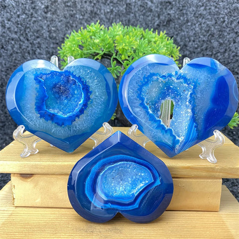Blue Agate Geode Heart-ToShay.org