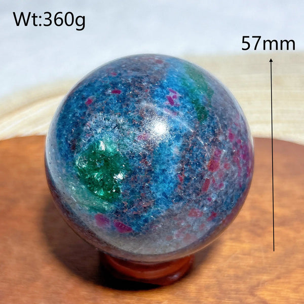Fluorescence Ruby Kyanite Ball-ToShay.org