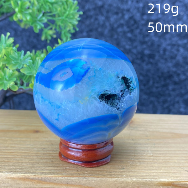 Blue Silk Agate Ball-ToShay.org