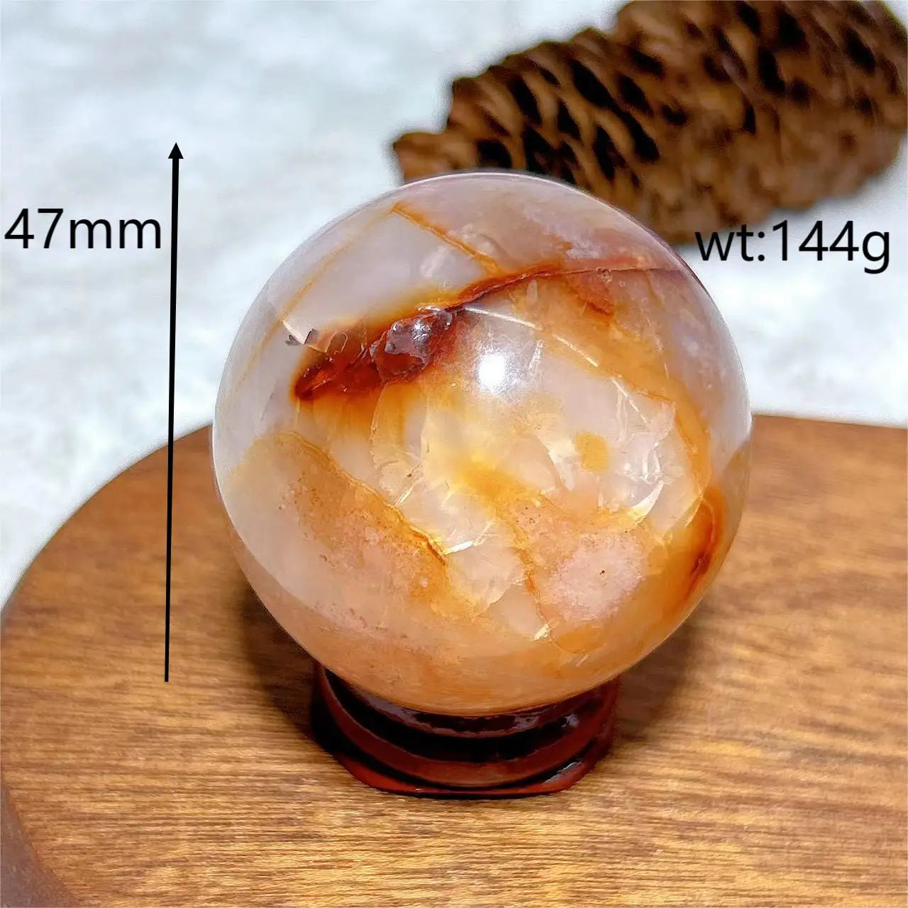 Red Carnelian Quartz Ball-ToShay.org