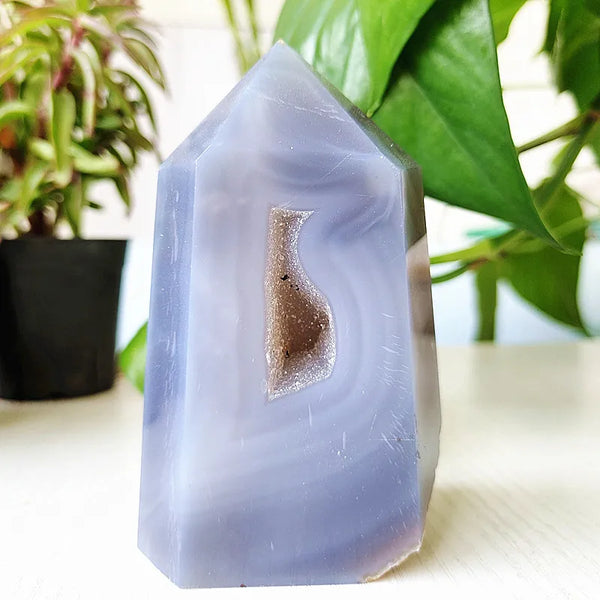 Blue Agate Geode Point-ToShay.org