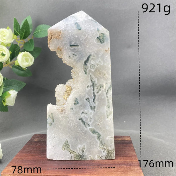 Green Moss Agate Geode Point-ToShay.org