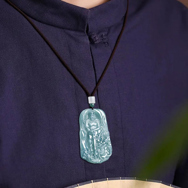 Blue Jade Buddha Pendant-ToShay.org