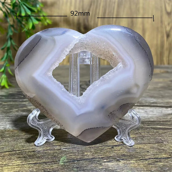 Grey Druzy Agate Heart-ToShay.org