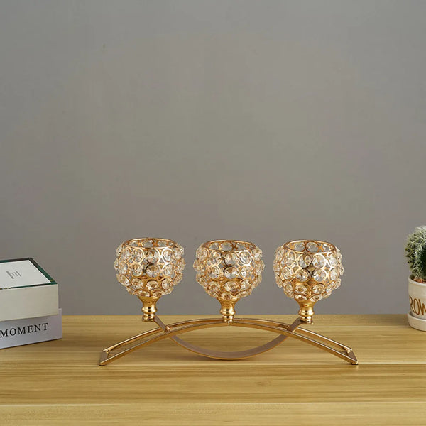 Gold Crystal Candle Stand-ToShay.org