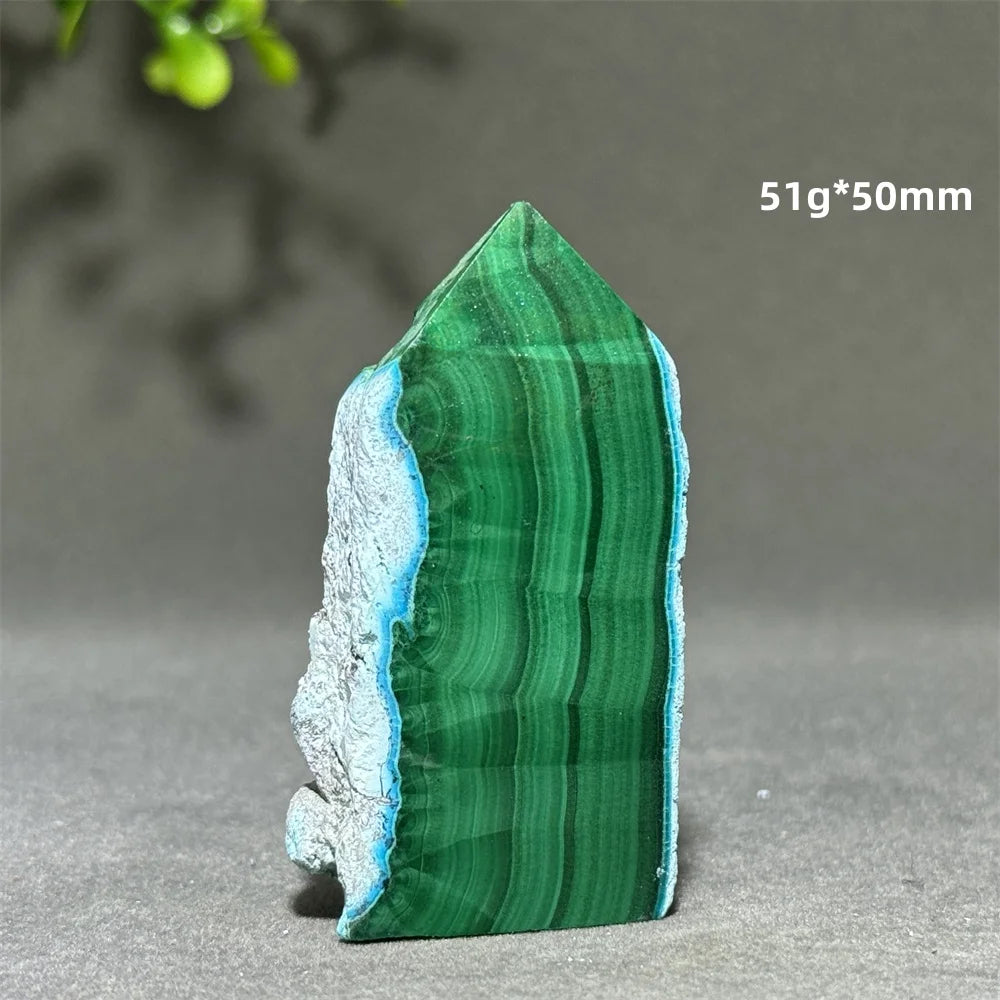 Blue Chrysocolla Malachite Point-ToShay.org