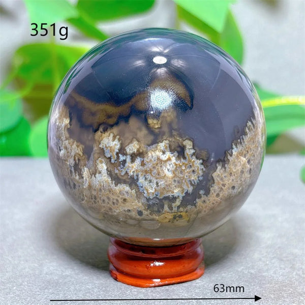 Green Fluorescent Volcanic Agate Ball-ToShay.org
