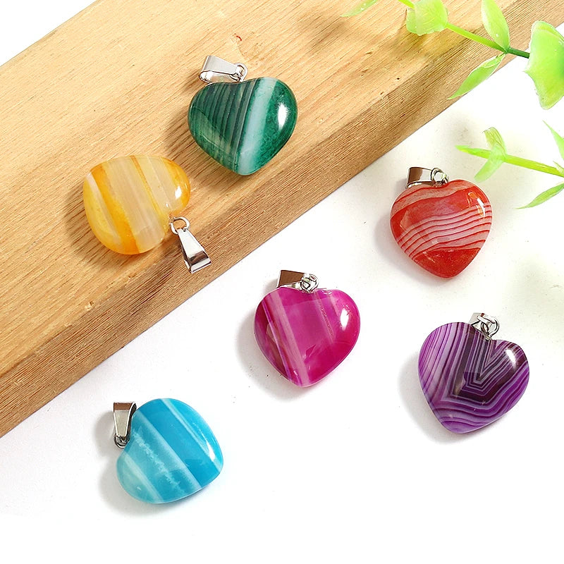 Mixed Stripe Agate Pendants-ToShay.org