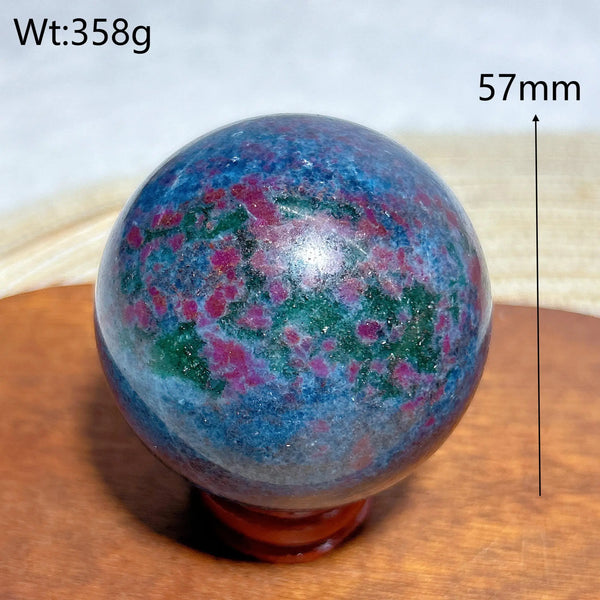 Fluorescence Ruby Kyanite Ball-ToShay.org