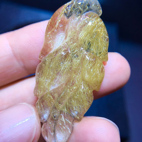 Gold Rutilated Quartz Flower-ToShay.org