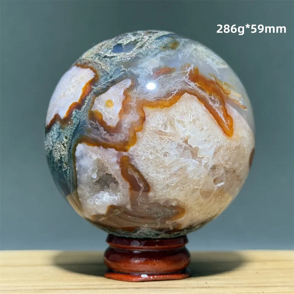 Red Moss Crystal Agate Ball-ToShay.org