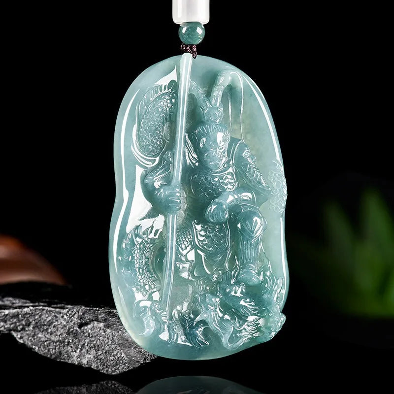 Blue Jade Wukong Pendant-ToShay.org