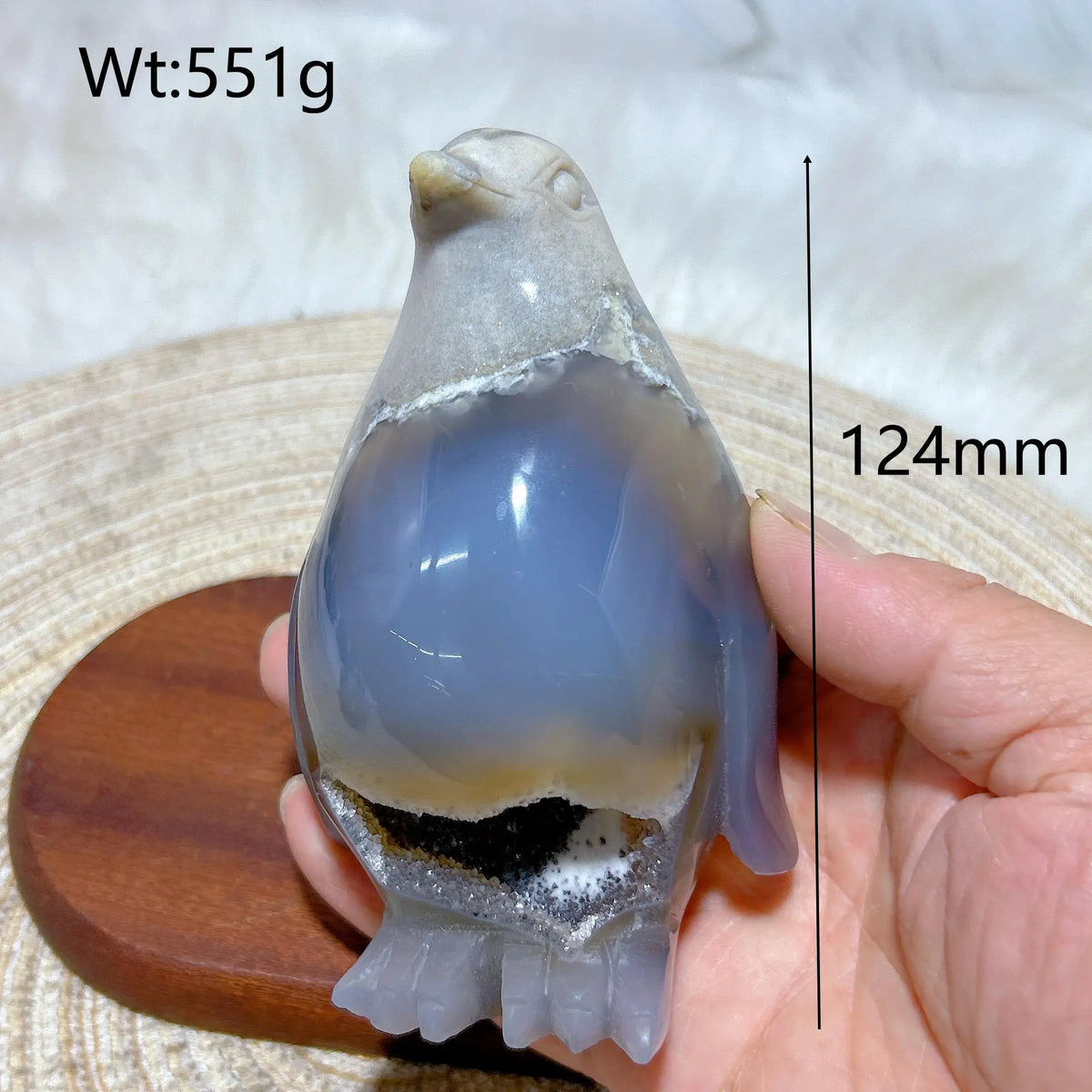 Grey Agate Geode Penguin-ToShay.org