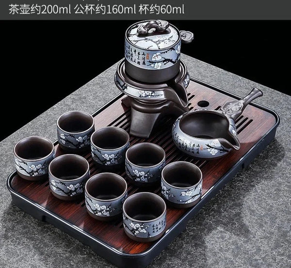 Black Ceramic Rotation Tea Sets-ToShay.org