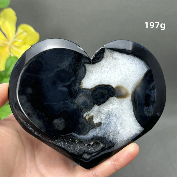 Black Agate Crystal Heart-ToShay.org