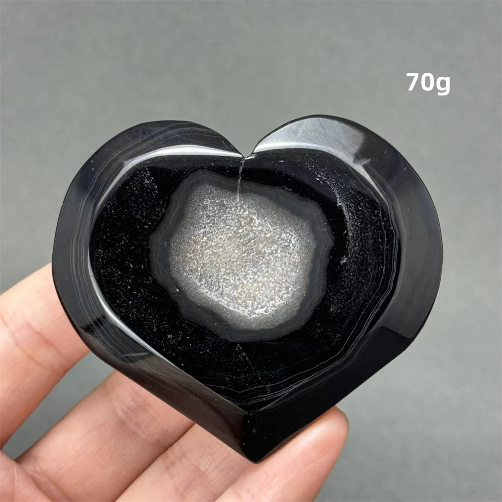 Black Agate Geode Heart-ToShay.org
