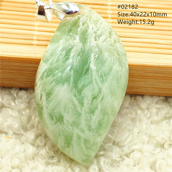 Green Feather Fluorite Pendant-ToShay.org
