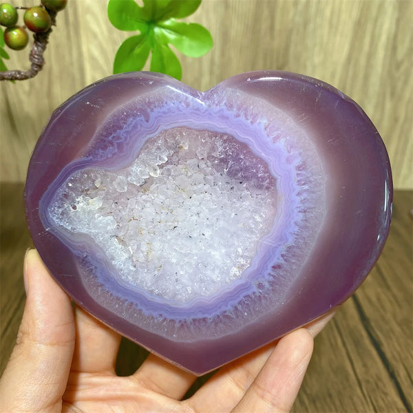 Pink Agate Druzy Heart-ToShay.org