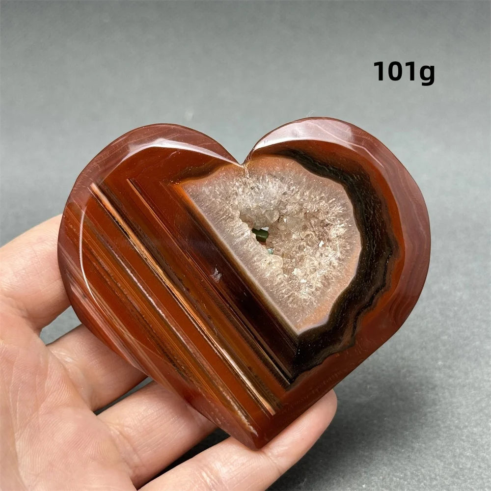 Red Agate Geode Heart-ToShay.org
