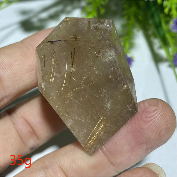 Gold Rutilated Hair Crystal-ToShay.org