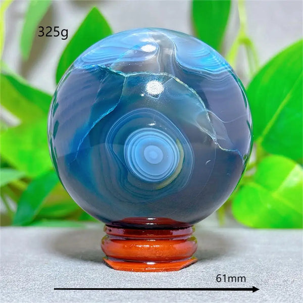 Blue Silk Agate Ball-ToShay.org