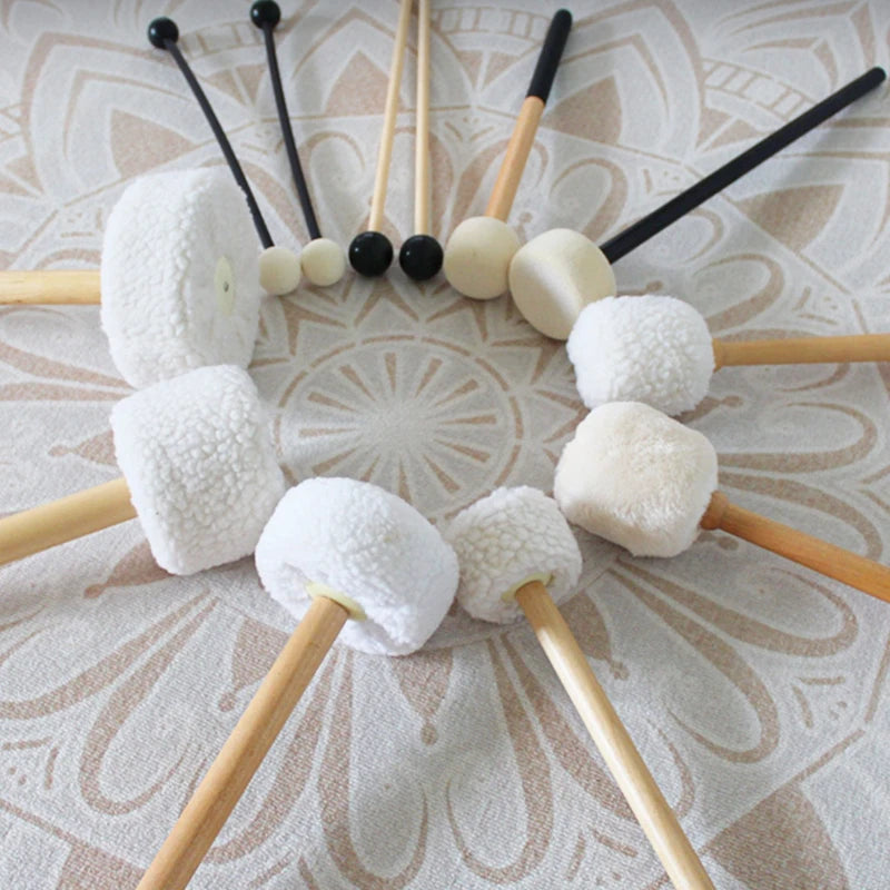 Professional Gong Hammers Drumsticks Woolen Felt Sound Therapy Singing Bowl Mallet Meditation Percussion Instrument Accessories-ToShay.org