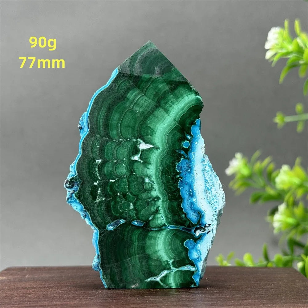 Blue Chrysocolla Malachite Point-ToShay.org