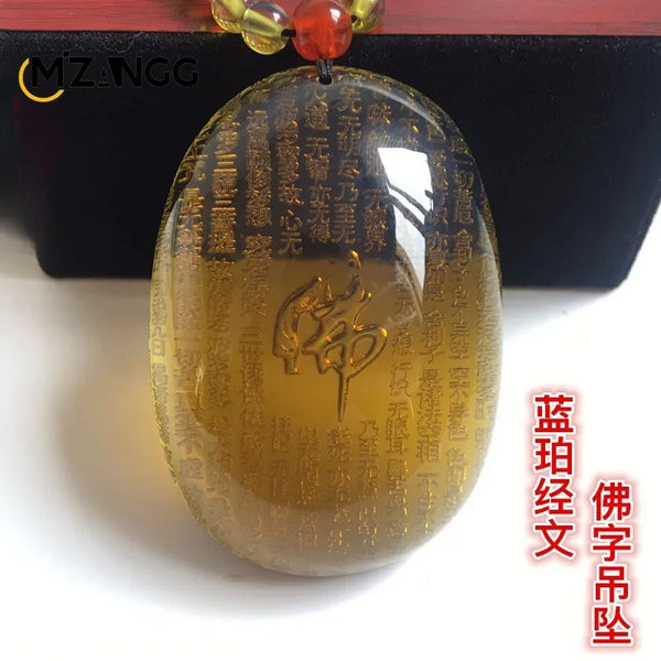 Gold Amber Buddha Pendant-ToShay.org