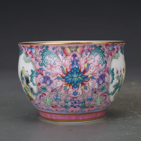 Qing Qianlong Flower Cup-ToShay.org