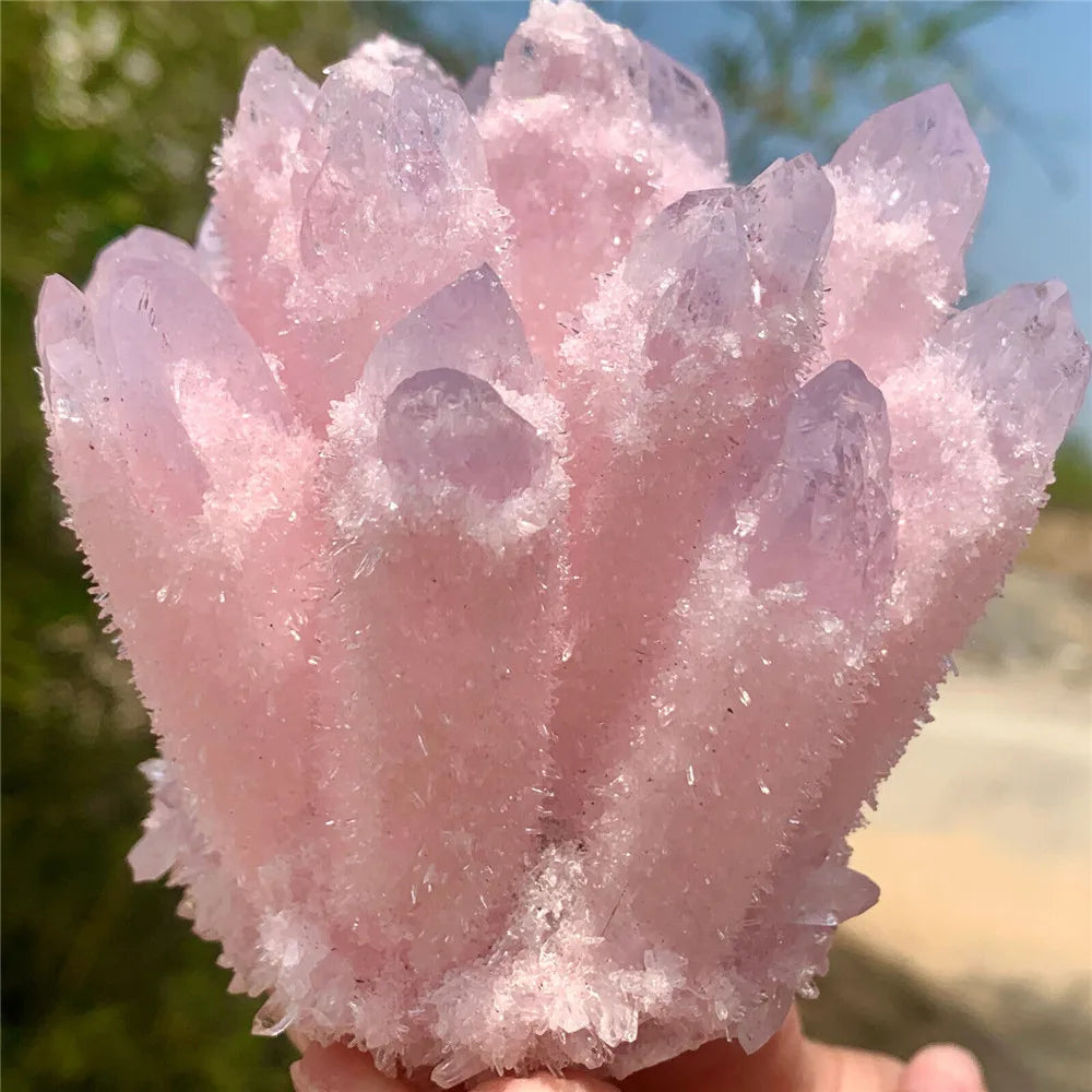 Pink Crystal Quartz Cluster-ToShay.org