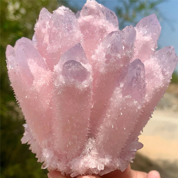 Pink Crystal Quartz Cluster-ToShay.org