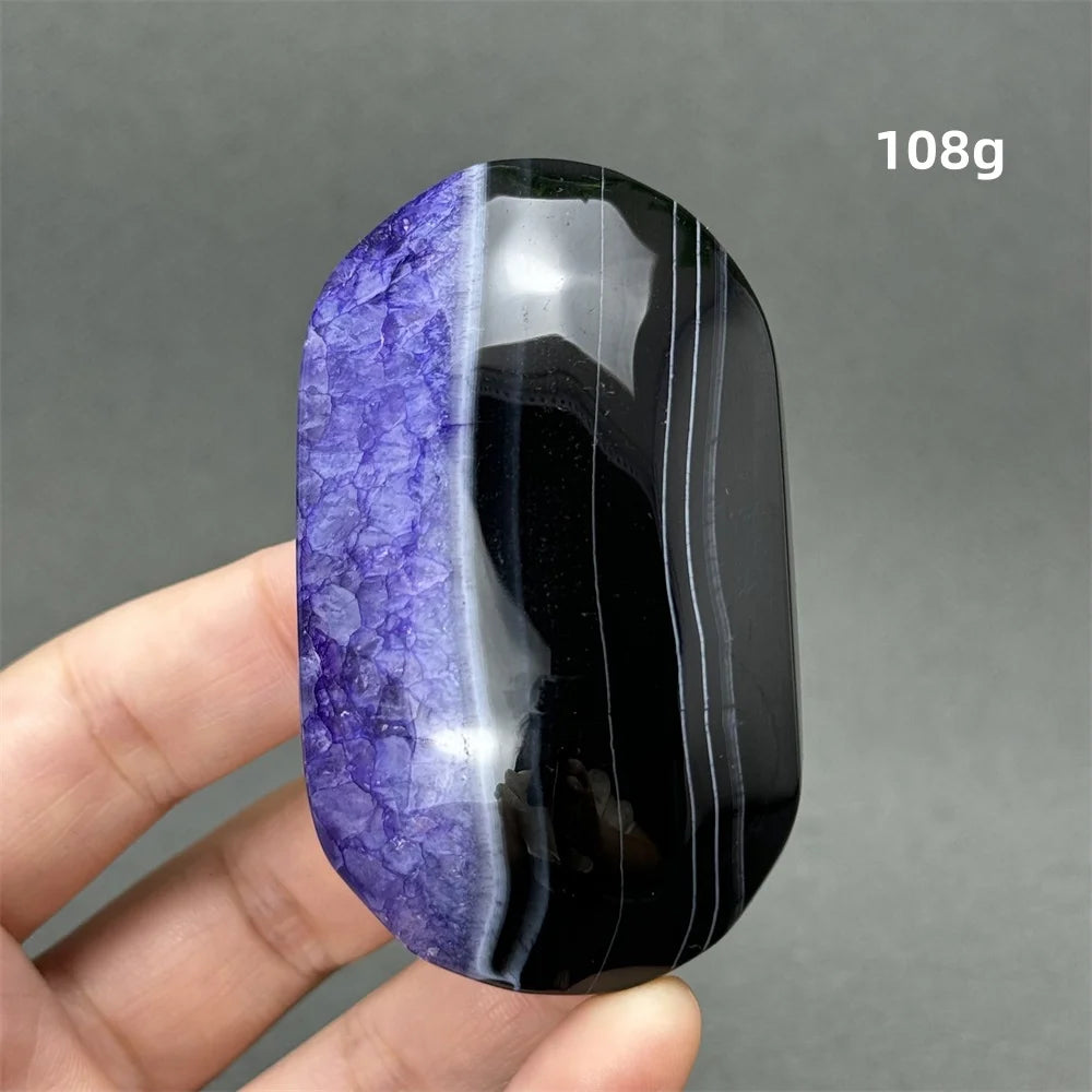 Purple Agate Palm Stone-ToShay.org