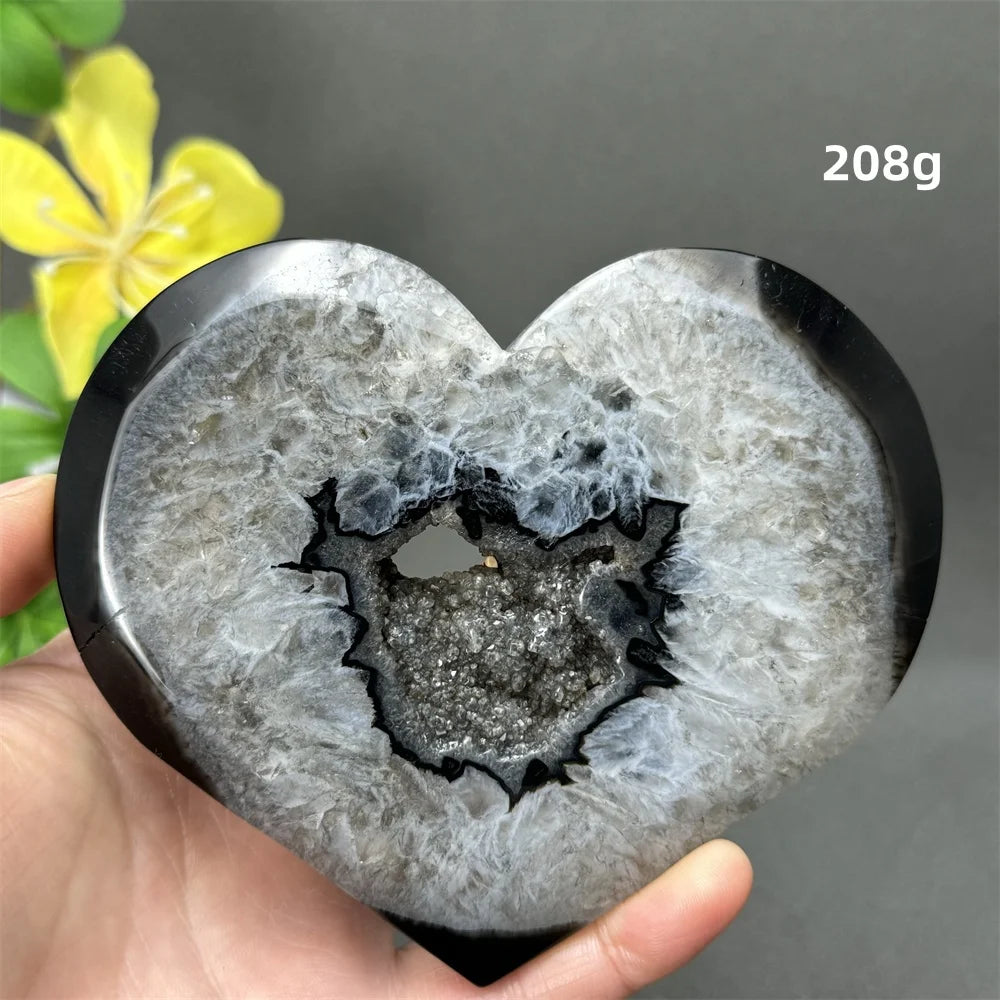 Black Agate Crystal Heart-ToShay.org