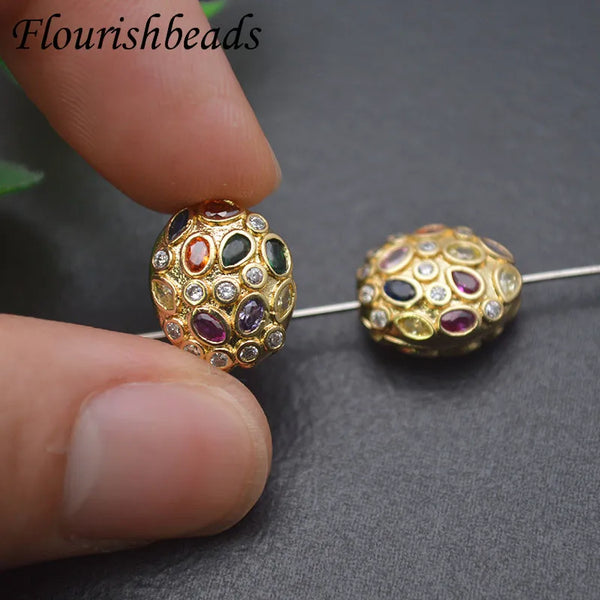 Gold Diamond Paved Beads-ToShay.org