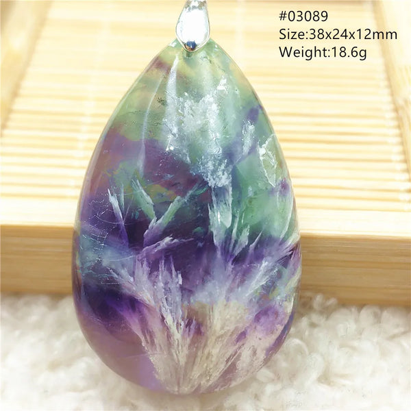 Green Feather Fluorite Pendant-ToShay.org