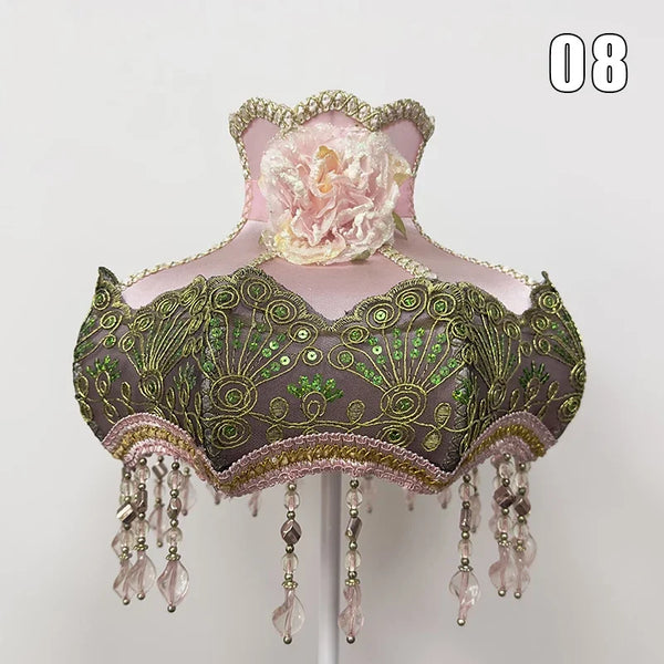 Beaded Lace Flower Lamp Shade-ToShay.org